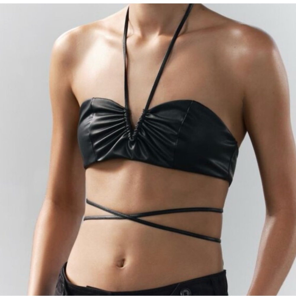 Zara Black Halter Crop Top